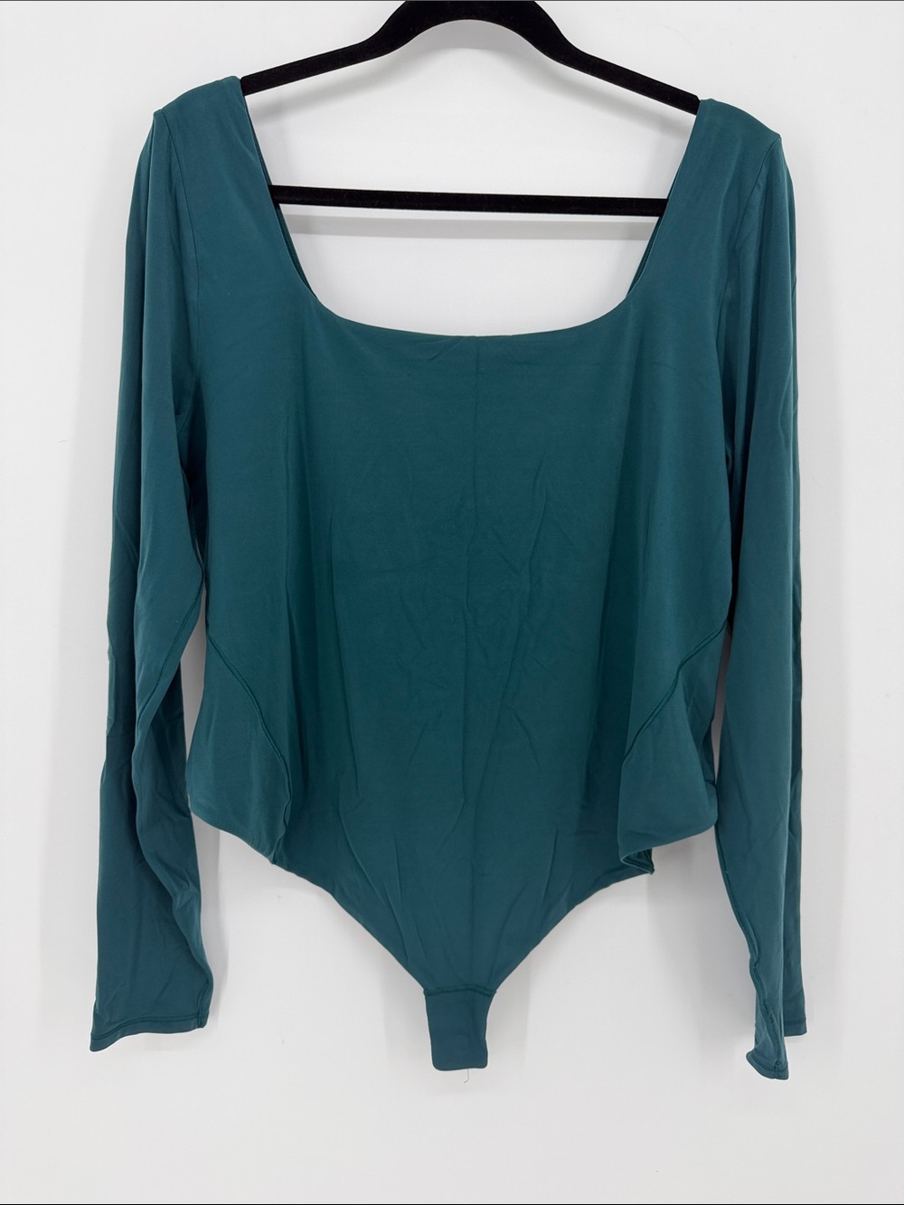 Lululemon Wundermost Nulu Square Neck Long Sleeve Bodysuit Storm Teal 12